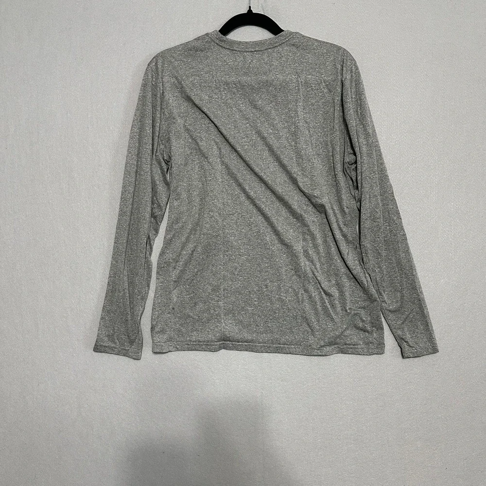 Nike Dri-FIT Mens Long Sleeve Training Shirt Heather Grey Large Gym Running Top